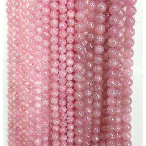 Factory Price Natural Stone Madagascar Rose Quartz Gemstone Round Loose Beads 1Strand 6/8/10MM Jewelry Bracelet Making DIY