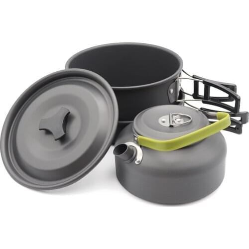 Bowl Tableware Cookware-Combination Coffee-Cup Picnic Aluminum Outdoor Camping Teapot-Set
