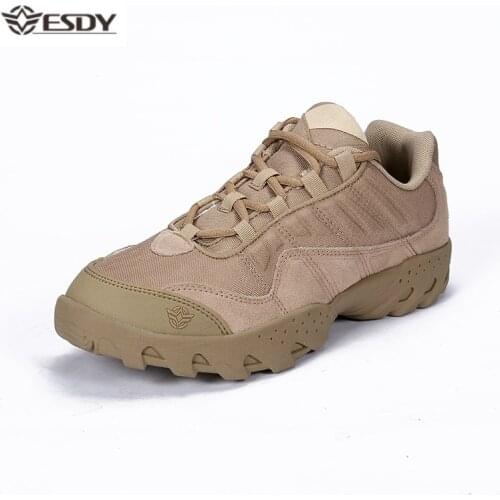 Mens Low Boots Spring Military Army Boots Men Outdoor Casual Breathable Nylon Leather Hiking Footwear Tactical Ankle Boots Mens