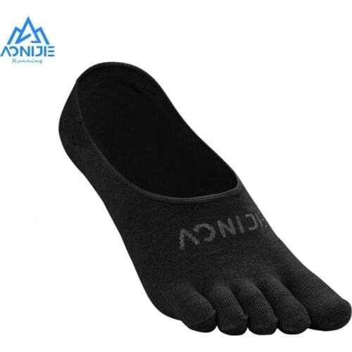 AONIJE 1Pair Outdoor Quick Drying Sock Slippers Ultralight Five Toes Socks Invisible Sokken Anti-Skid For Marathon Running E4803