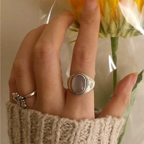 Couples Designer Rings for Women Fashion Vintage Handmade White Stones Adjustable Wedding Party Jewelry Valentines Day Gift