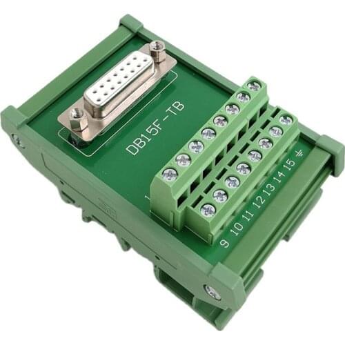 DB15 Adapter plate relay terminal board DIN DIN-rail mounting Male or female optional