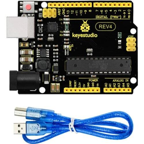 Keyestudio REV4 ATmega 328 Board Advanced MP2307DNSOP-8 +USB Cable For Arduino UNO DIY Project