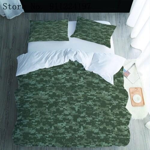 Microfiber Duvet Cover Army Quilt Cover 229*229 Green 3PCS Bed Sets Comforter Bedding Set For Soldier Adult Home Textile