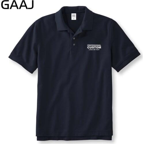 GAAJ 3XL Polo Custom Print 100% Cotton Embroidered Name Logo Gold Silver Foil Shirts Men Women Polos Shirt Work Wear Uniform
