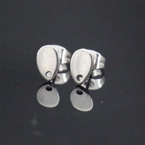 Hot Stainless Steel Stud Earrings Ear Cuff Jewellery For Wedding 4 shape Ear Cuff with hole For DIY Jewelry Finding 100pcs/lot