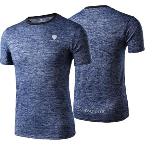 Sports Fitness Mens Sportswear Active Running T Shirts Short Sleeves Quick Dry Training Shirts Men Gym Top Tee Solid Clothing
