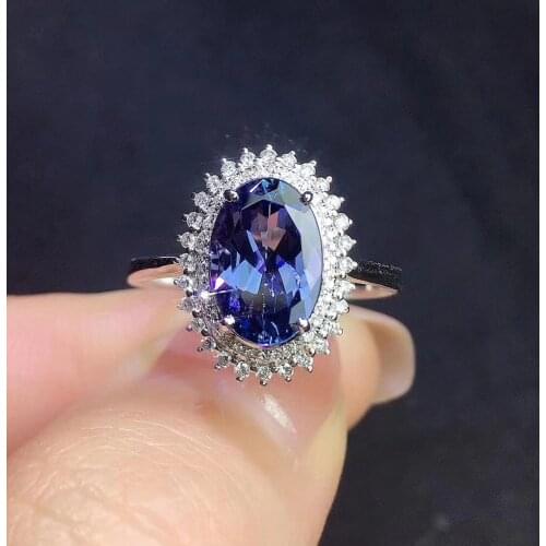 Y428 Tanzanite Ring Fine Jewelry Pure 18 K Gold Natural Tanzanite Gemstones 2.7ct Diamonds Female Anniversary Gift Fine Rings