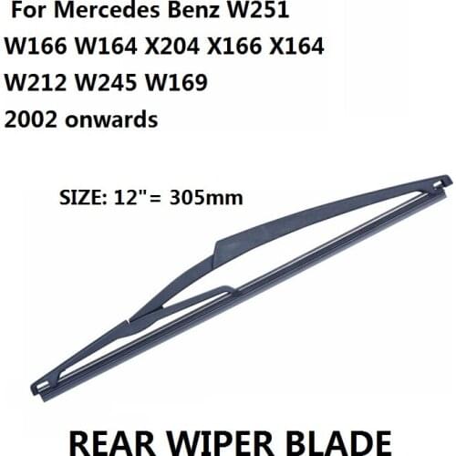 Rear Wiper Blade No Arm 12'' For Mercedes For Benz W251 W166 W164 X204 X166 X164 W212 W245 W169 2002 onwards,Car Windscreen