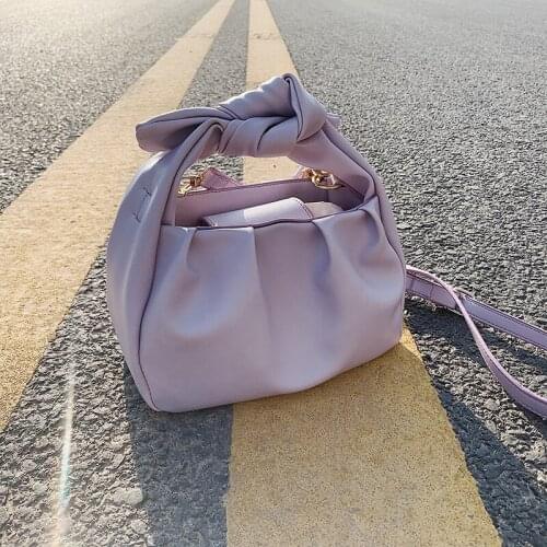 Tote Bags For Women 2020 Vintage Handbags Solid Color Summer Crossbody Shoulder Bag Lady Cloud Pouch Female Soft Leather Clutch