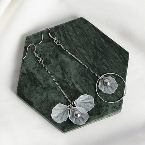 Hot Sell Personality Fashion Retro Temperament Wildflowers Irregular Petals Asymmetric Tassel Female Earrings Jewelry 002