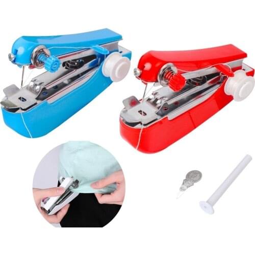 1pc portable mini sewing machine manual Cordless fast overlock Needlework handheld Handwork Tools Accessories