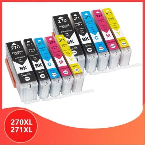 10PCS PGI-270 CLI-271 270xl 271xl compatible ink cartridges For canon MG7720 TS8020 TS9020 TS6020 printer 270 271 PGI270 cli271