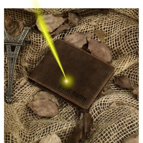 11.5x9.5cm short wallet cardholder genuine leather cowhide free name logo picture engraving customized gift