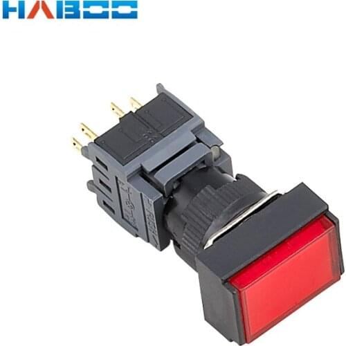 16MM momentary Illuminuted Maintain Push Button Switches self-locking Push Button lamp with light