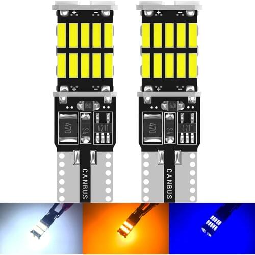 2pcs Car LED T10 W5W 4014 Reading Dome Lamp Marker Light Wedge Lights License Plate Bulbs 168 194 192 DC 12V White Red Ice Blue