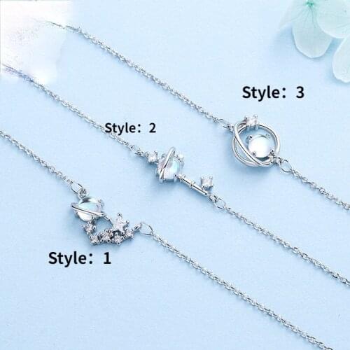 2021 New StyleHot Sale Planet Universe Silver Plated Bracelet Fashion Lady Half Gem Bracelet Fit Girlfriends Gifts Jewelry