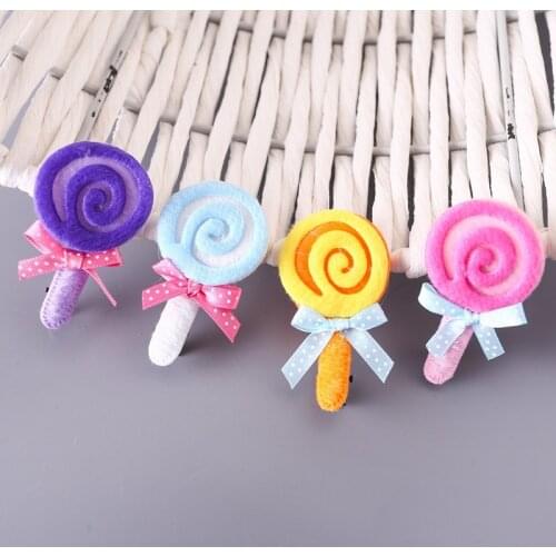 5pcs Hair Clips Summer Fashion Rainbow Lollipop Girls Hair Accessories Clip Hairpin Colorful cute hair decoration clip