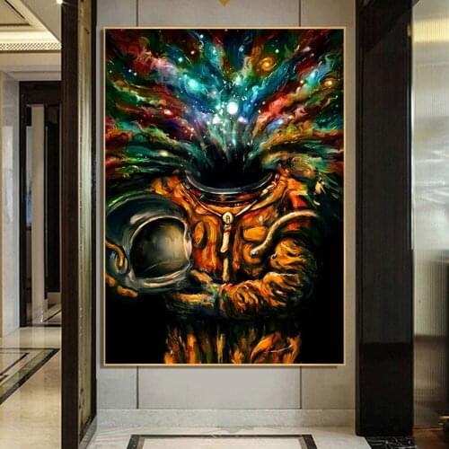 Vogue Abstract Astronaut Space Planet Sci-Fi Graffiti Art Picture Canvas Wall Paintings Poster Home For Living Room Decoration