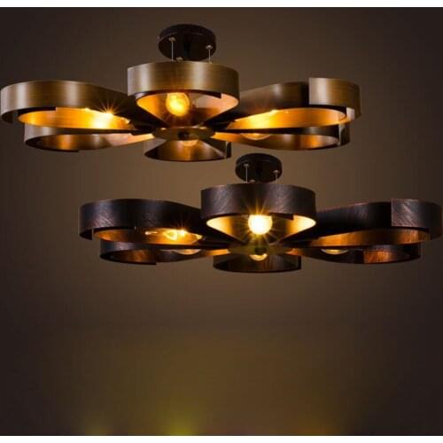 American retro ceiling loft creative personality cafe iron industrial light ultra-thin living room bedroom ceiling lamp led lamp