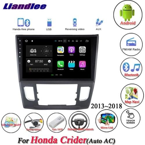 Car Android System For Honda Crider Auto AC 2013-2018 Radio GPS Navigation HD Stereo Multimedia Screen BT AUX