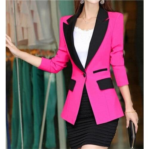 Blazer 2016 New Fashion Women Slim Coats Female Brand Pocket Design Long-sleeve Women Blazers Jackets D052