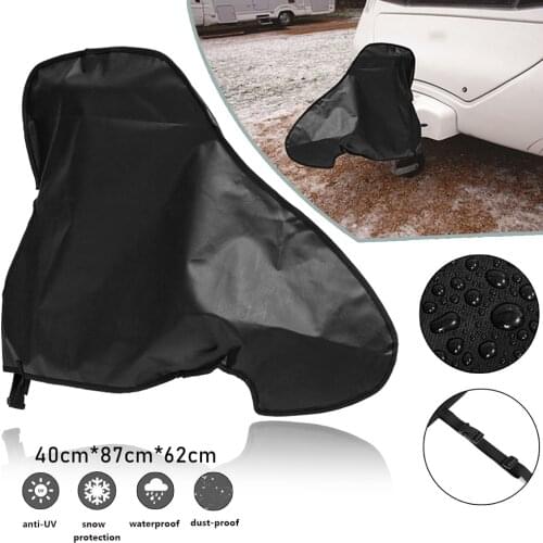 RV Caravan Trailer Towing Cover Waterproof Rain Snow Dust Protection Cover with Buckle strap UV-Blockage RV Towing Hitch Cover