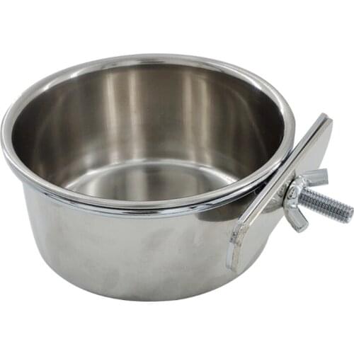 Food Feeder Pet Birds Hanging Cage Bowl Dish Cup Anti-turnover Stainless Steel