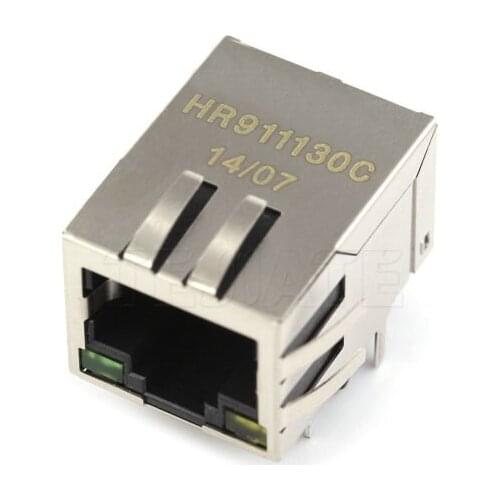 10PCS HR911130C HY911130C horizontal filter with lamp and shrapnel RJ45 gigabit network port