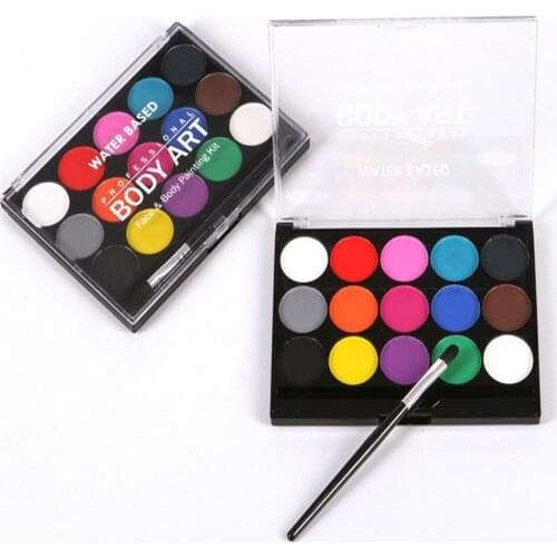 15 Color Body Art Makeup Face Painting Brush Christmas Supplies Palette Safe Cosplay Tools
