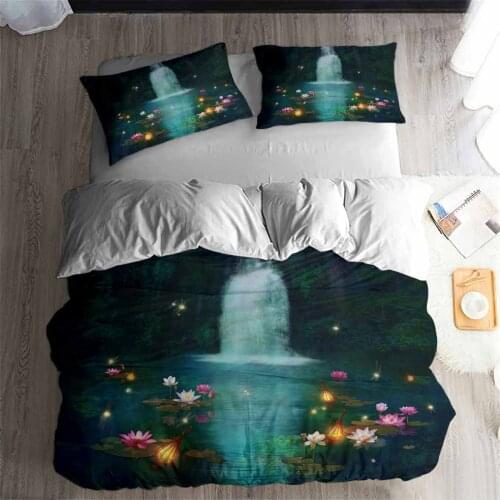HELENGILI 3D Bedding Set flowing water Beautiful scenery Print Duvet cover set bedclothes with pillowcase bed set home Textiles