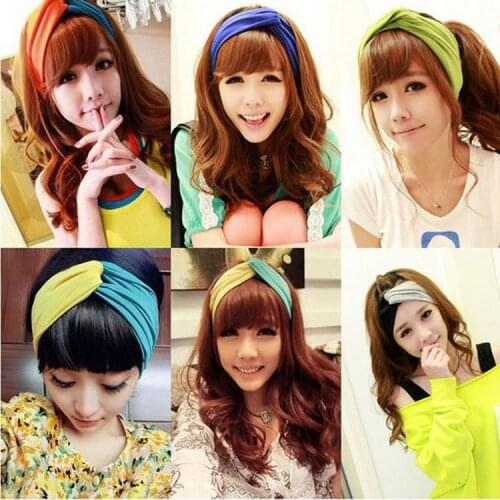 Korean Ultra-wide Double Color Hair Band Hit Cross-section Width Turban Sports Headband Hair Accessories Jewelry Women Headwear