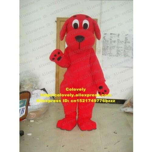 Cool Red Doggie Clifford Dog Puppy Mascot Costume Adult Size With Bright Clear Eyes Black Big Nose Red Skin Fat Belly No.5662 FS