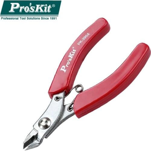 ProsKit 1PK-396A Stainless Steel Diagonal Cutting Pliers Red Handle Needle Nose Pliers Precision Shearing Pliers Cable Cutter