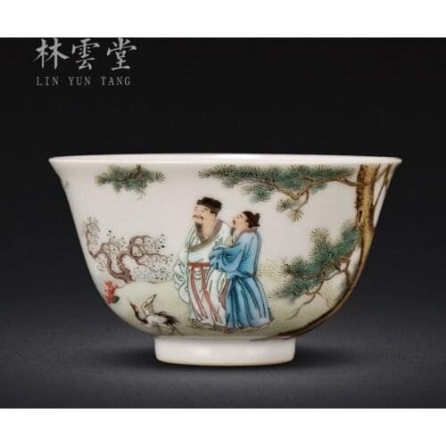 Lin Yuntang master cup single cup kung fu tea cups jingdezhen high-grade enamel character coats sample tea cup