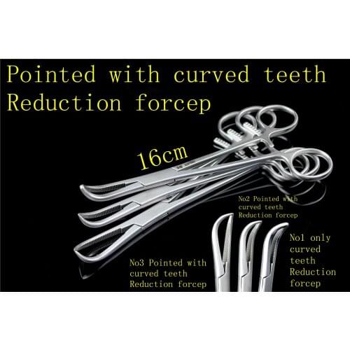 Medical small animal orthopedic instrument Sharp head Elbow tooth Reduction forcep Fracture bone holding Multi function Plier AO