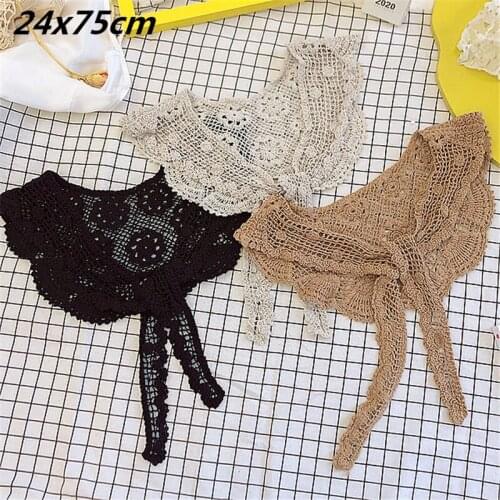 Trendy Cotton Crochet Finished Triangle Scarf Sweet Lace Fabric Shawl Out Shopping Travel Beach Sunscreen Nice Dress Diy Renda