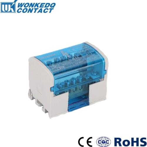 WKH207 Din Rail Terminal Blocks Modular Screw Connection Power Distribution Block Box Universal Electric Wire Junction Box