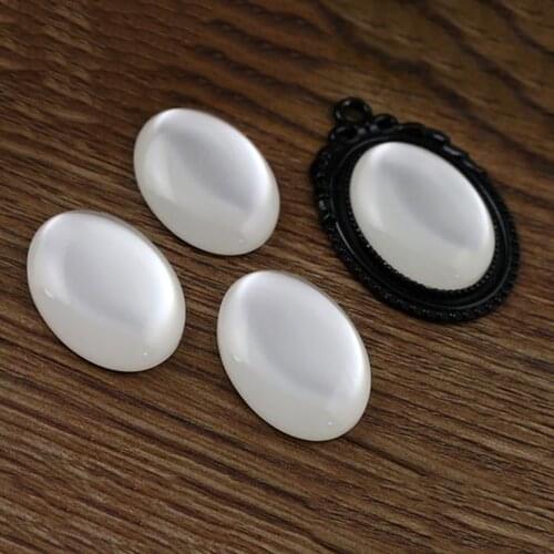 New Fashion 10pcs 18x25mm White Color Flat Back Resin Cabochons Cameo G7-04