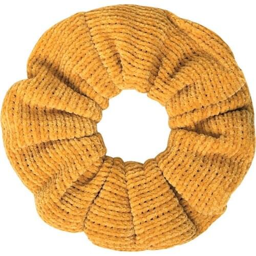 New Pattern Women Knitted Hair Scrunchies Winter Needlework Girls Hairband For Ponytail Holder Corduroy Velvet Elastic Hair Ties