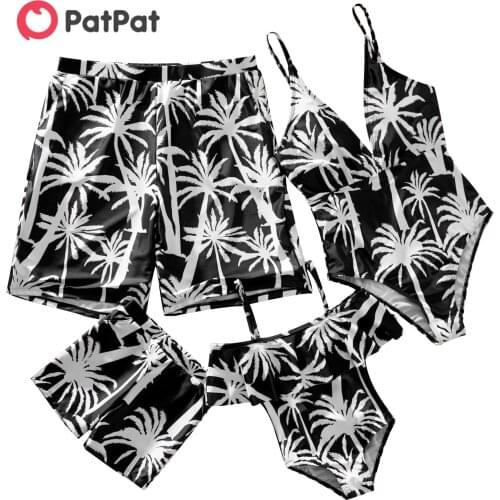 PatPat 2021 New Arrival Family Look Coconut Tree Full Print One-piece Matching Swimwears