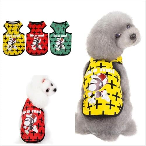 Pet clothing dog clothes summer vest teddy dog bichon small dog cat clothes breathable thin printing summer dress