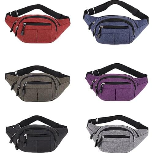 Adult Oxford Cloth 6-Color Waist Bag Men and Women Solid Color Chest Bag Crossbody Running Sports Waist Mobile Phone Coin Purse