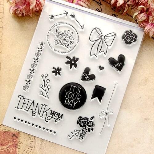 Transparent Rubber Stamps Heart Bow Clear Stamps Seal for DIY Scrapbooking Card Making Photo Album Decorative Crafts New Stamps