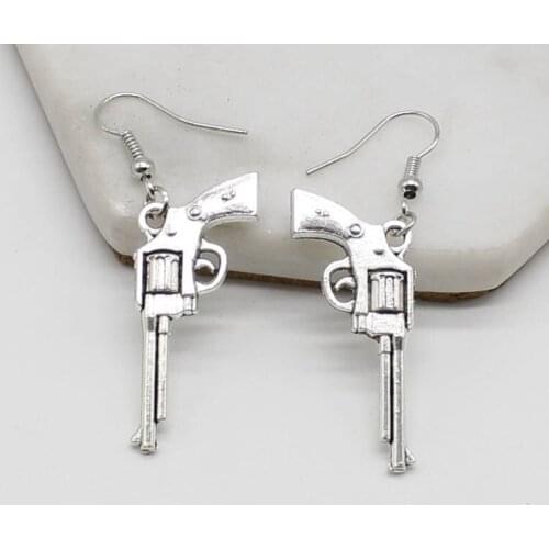 Retro Charm Pistol Bullet Pendant Alternative Fashion Party Lady Earring Jewelry