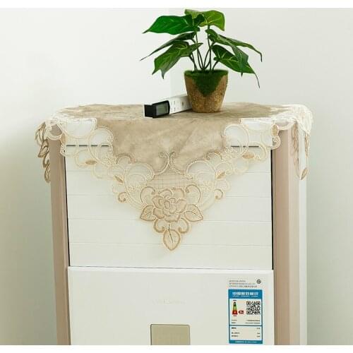 Luxury European Velvet Embroidered Square Table Mat Furniture Appliances LCD TV Dust Cover Coaster Christmas Wedding Decoration