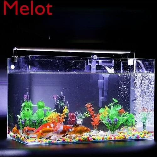 Luxury Transparent Glass Fish Tank Living Room Balcony Home Landscaping Small and Medium Decorative Goldfish Ecological Aquarium