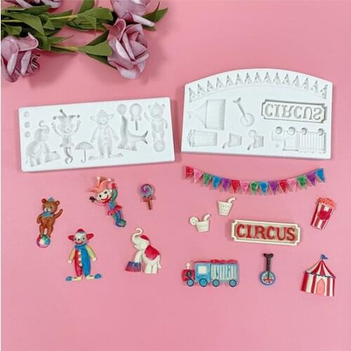 Cartoon Jokers Resin Silicone Mold Amusement Park Circus Epoxy Resin Mould Clown Shape Cake Molds