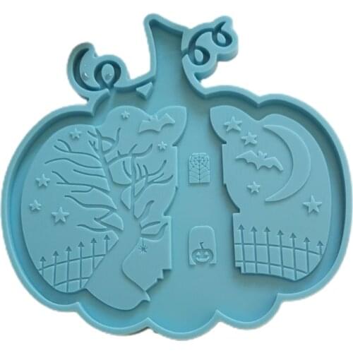 Halloween Pumpkin Resin Silicone Mold with Bat Moon Thanksgiving Epoxy Casting Molds for DIY Jewelry Making Craft