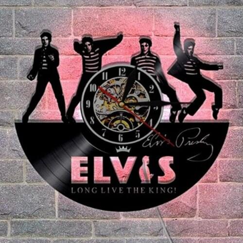 Elvis vinyl record wall clock creative decoration living room LED clock clock clock wish eBay cross border